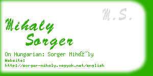 mihaly sorger business card